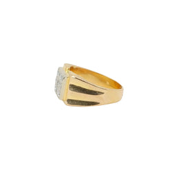 Chevalière vintage or plateau de diamants - Castafiore