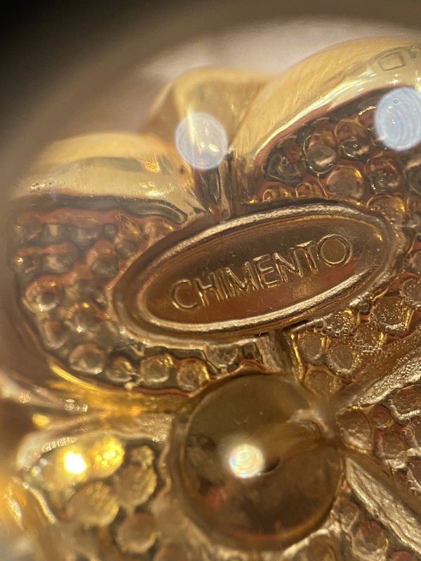 CHIMENTO boucles d'oreilles fleur en or jaune 18k - Castafiore