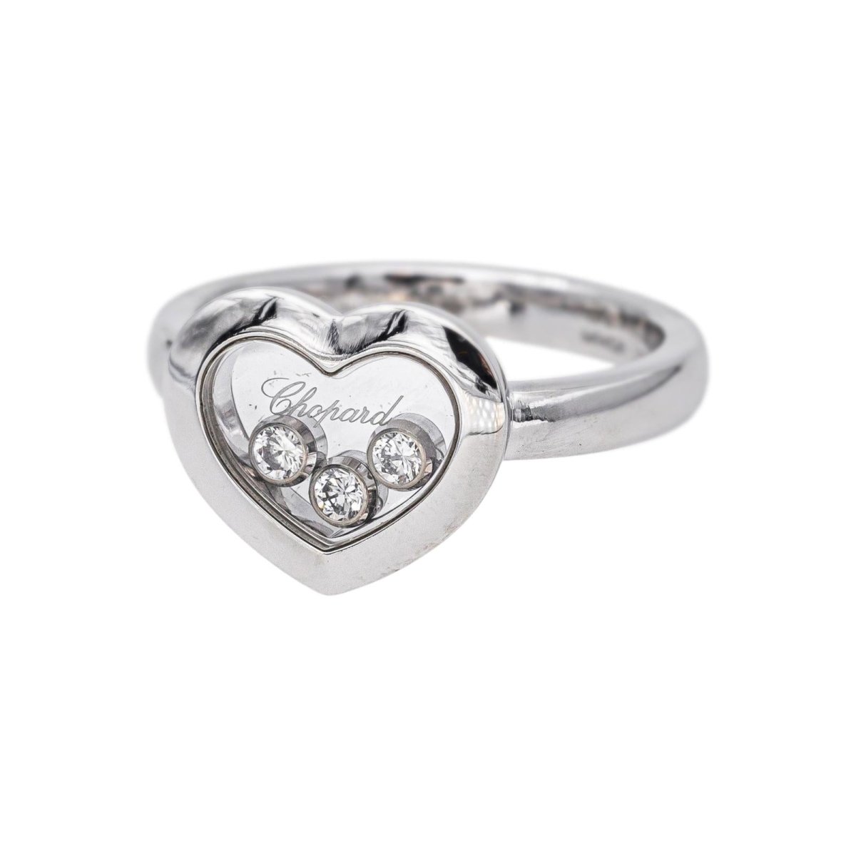 Chopard Bague Happy Diamond Or blanc Diamant - Castafiore