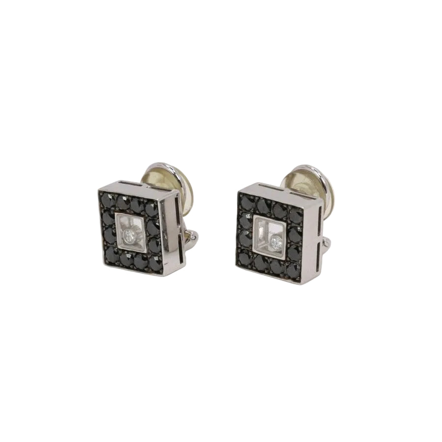 CHOPARD Boucles d'oreilles Happy Diamonds diamants noirs - Castafiore
