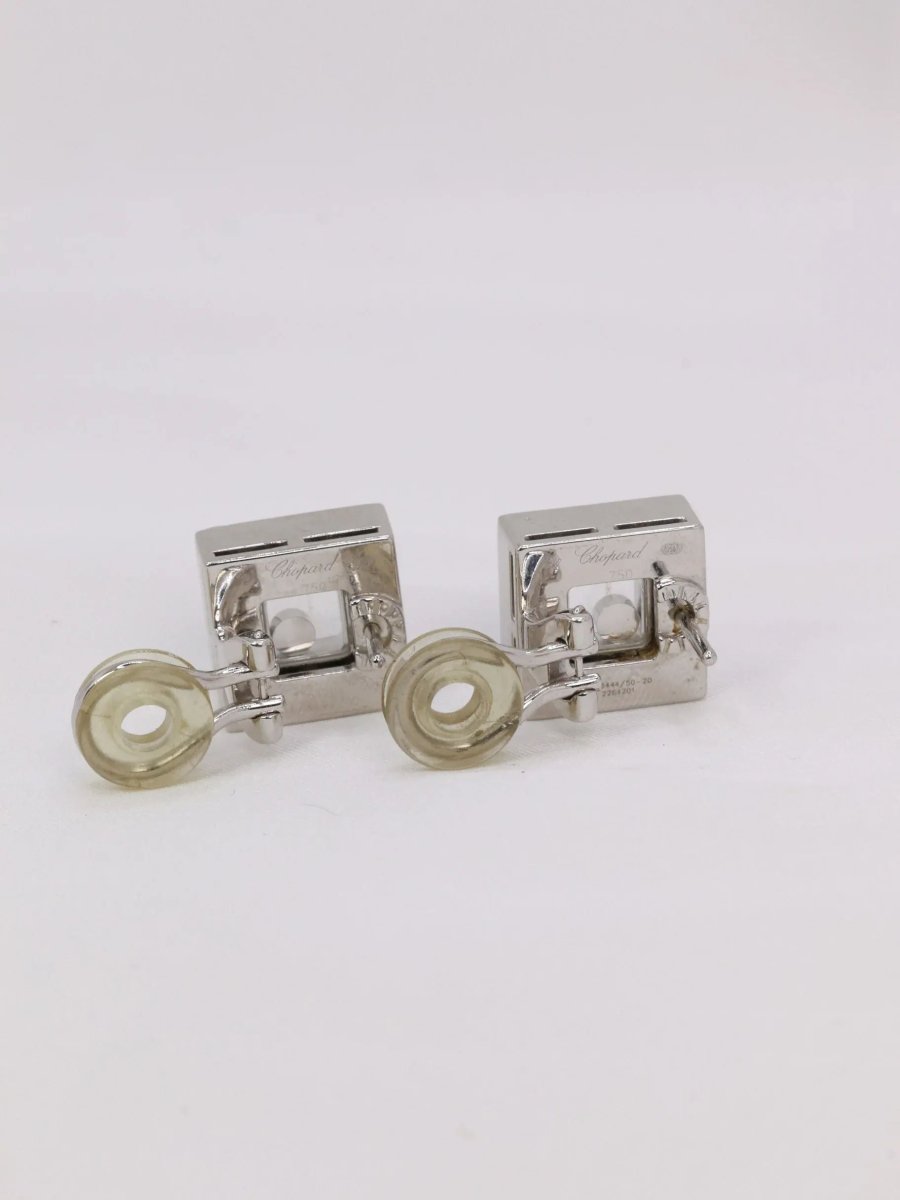 CHOPARD Boucles d'oreilles Happy Diamonds diamants noirs - Castafiore