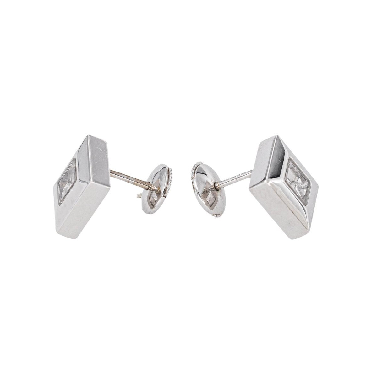 Chopard Boucles d'oreilles Happy diamonds Or blanc Diamant - Castafiore