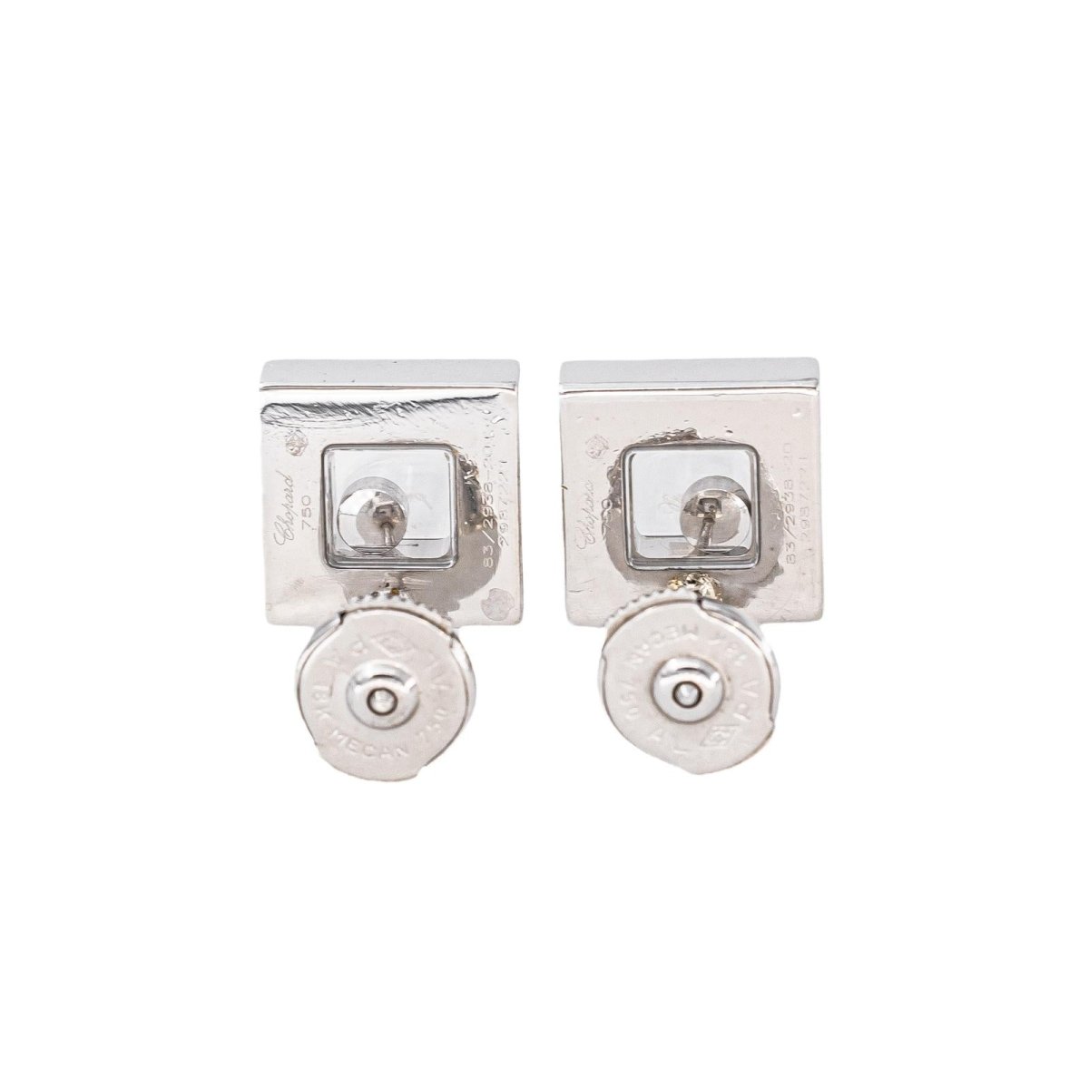 Chopard Boucles d'oreilles Happy diamonds Or blanc Diamant - Castafiore