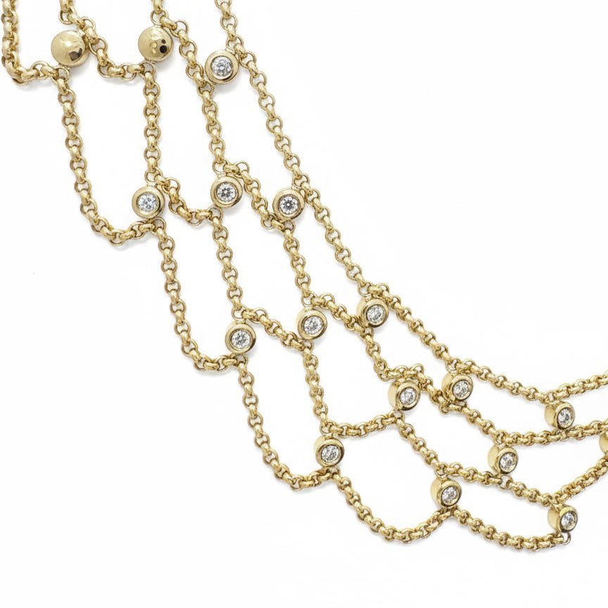 Chopard - Collier drapier « collection les chaînes » - Or jaune et diamants