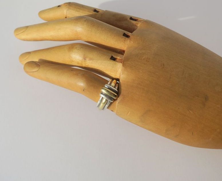 CHRISTOFLE - Bague Jonc godrons Or et Argent - Castafiore