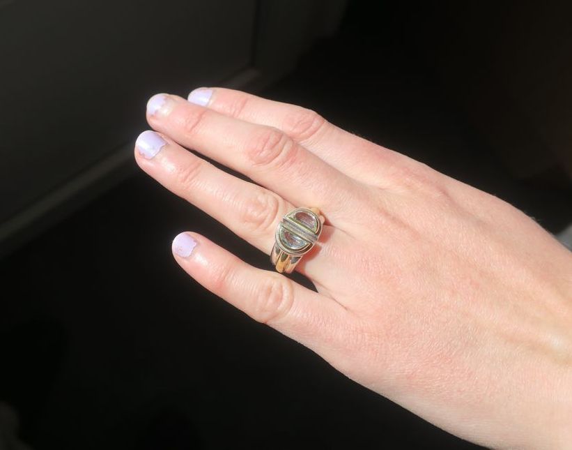 CHRISTOFLE - Bague ‘Variations’ de 1986 Aigue Marine, Or et Argent - Castafiore