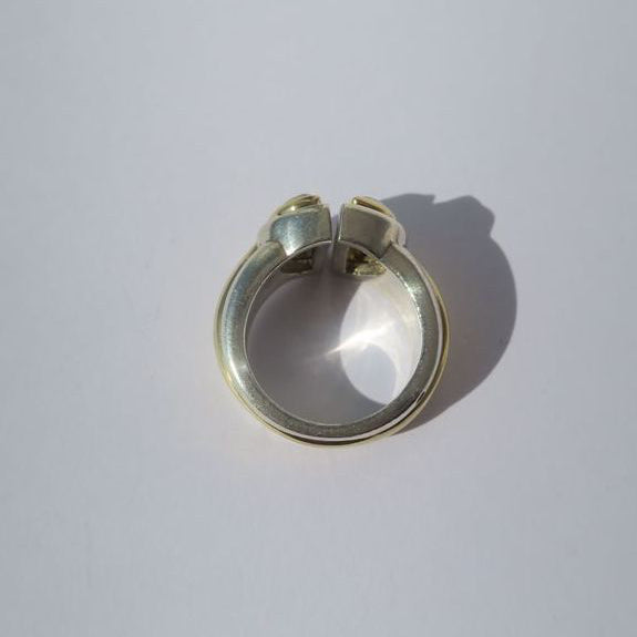CHRISTOFLE - Bague ‘Variations’ de 1986 Aigue Marine, Or et Argent - Castafiore