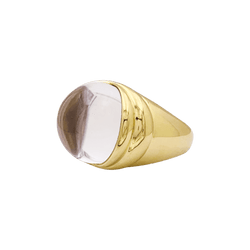 Bague Mauboussin, "Transparence" en or jaune, diamants et cristal de roche.
