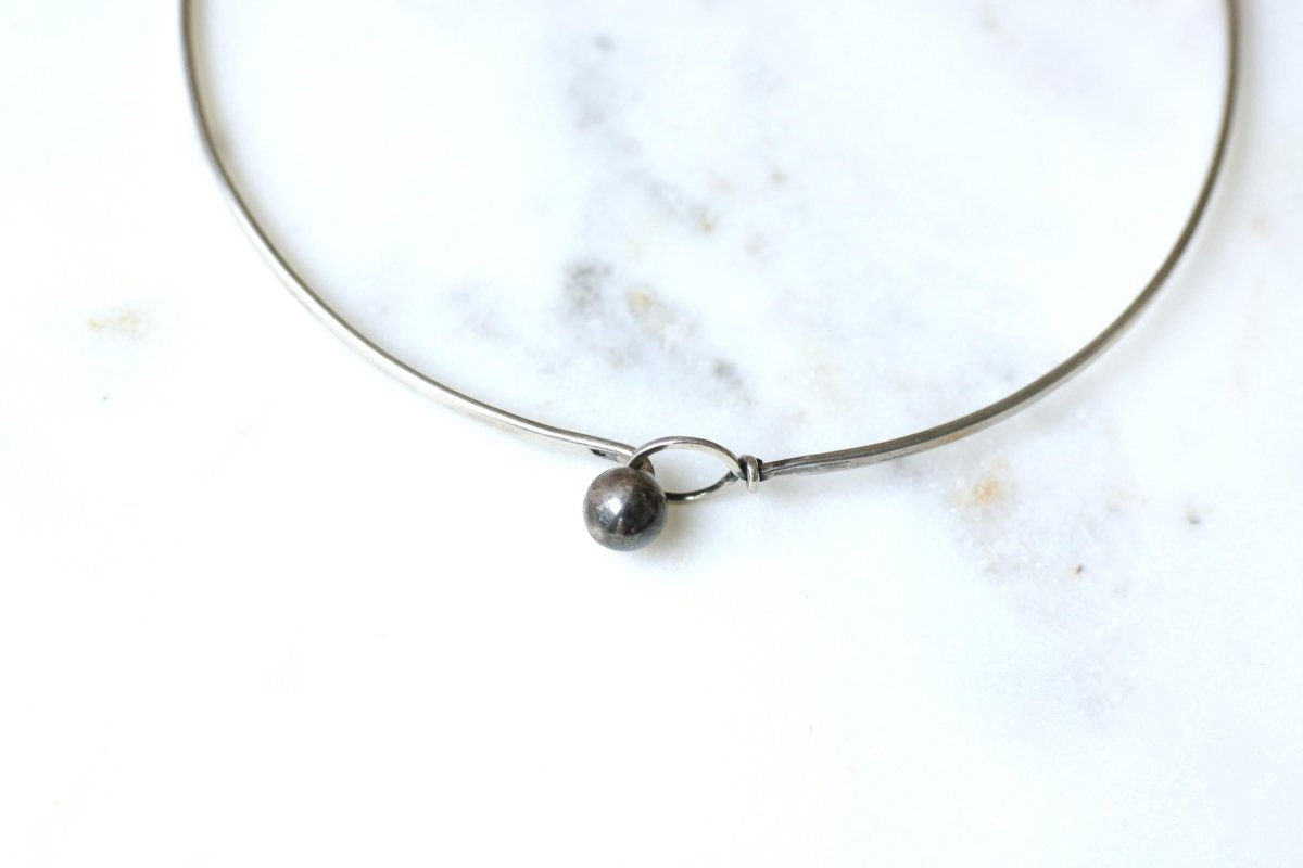 Claude Pelletier pour Fabrice Collier Rigide Argent Années 70 - Castafiore