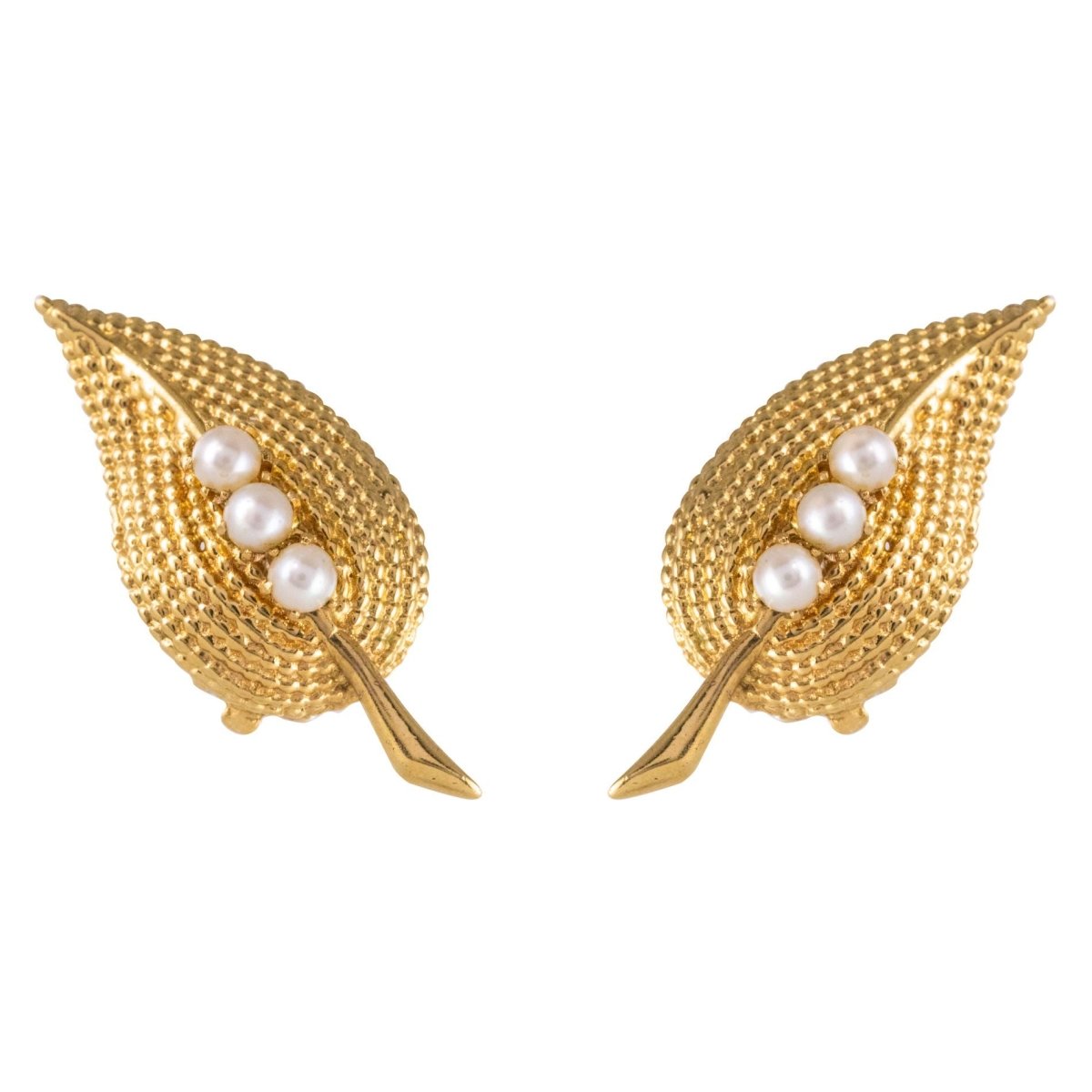 Clips d'oreilles anciens perles - Castafiore