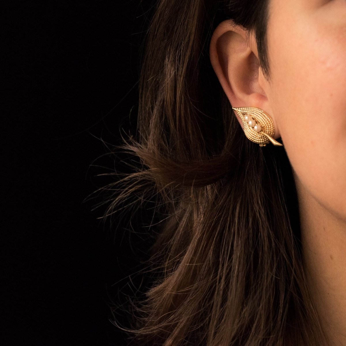 Clips d'oreilles anciens perles - Castafiore