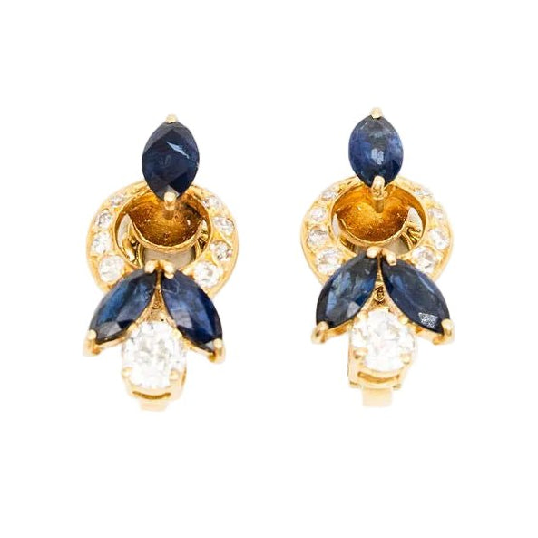 Boucles d'oreilles clip pendantes vintage en acrylique (A7984) - France Boucles d'oreilles clip pendantes vintage en acrylique (A7984) - France
