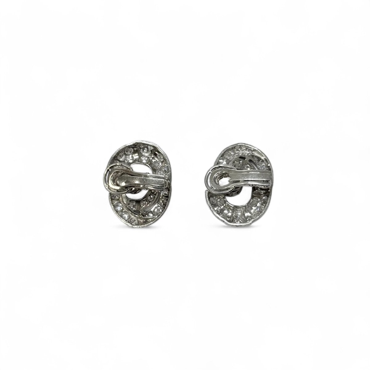 Clips d'oreilles platine et diamants - Castafiore
