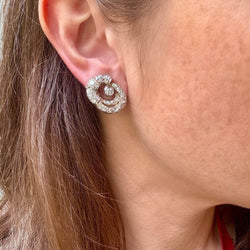 Clips d'oreilles platine et diamants - Castafiore
