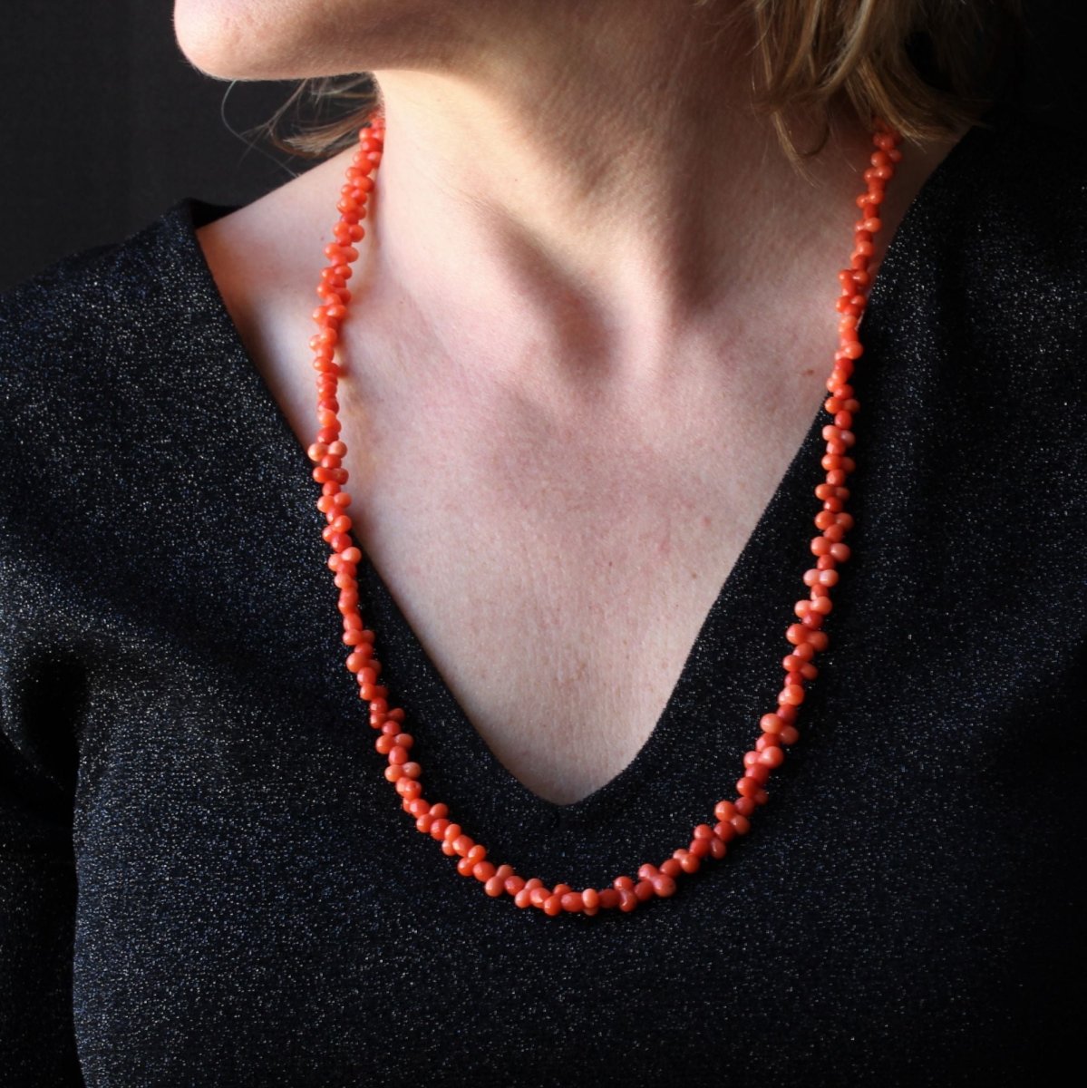 Collier ANCIEN Corail en or jaune - Castafiore