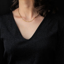 Collier ancien en or jaune grains de riz - Castafiore