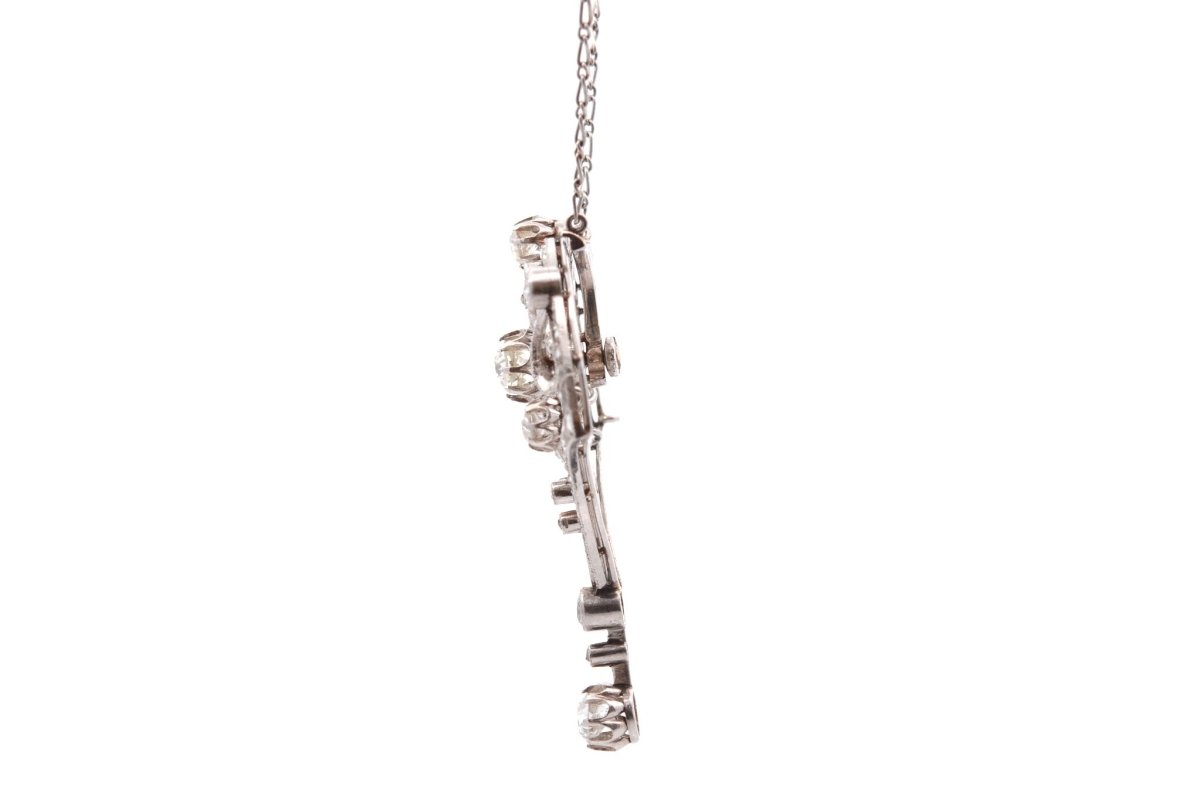 Collier ancien en platine et diamants - Castafiore