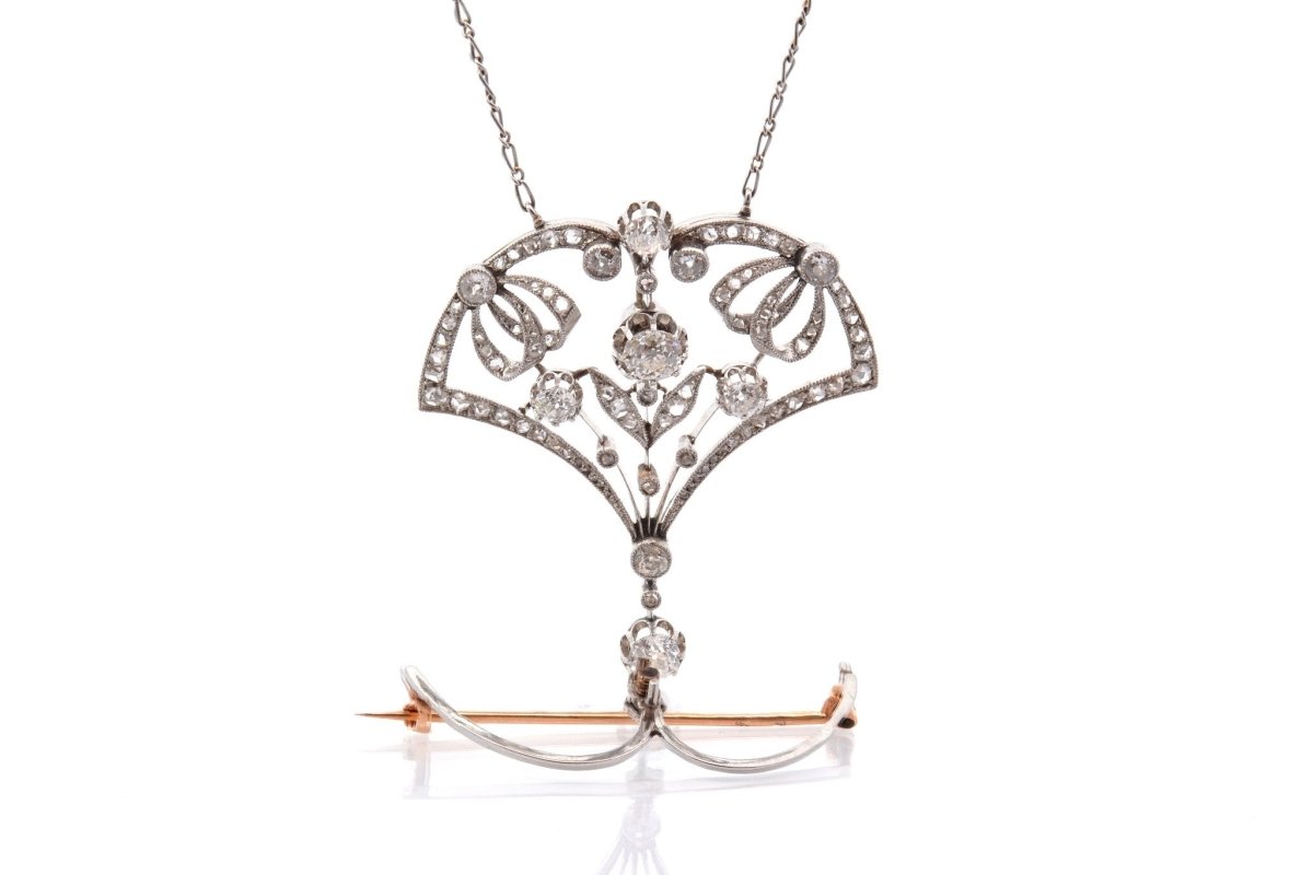Collier ancien en platine et diamants - Castafiore