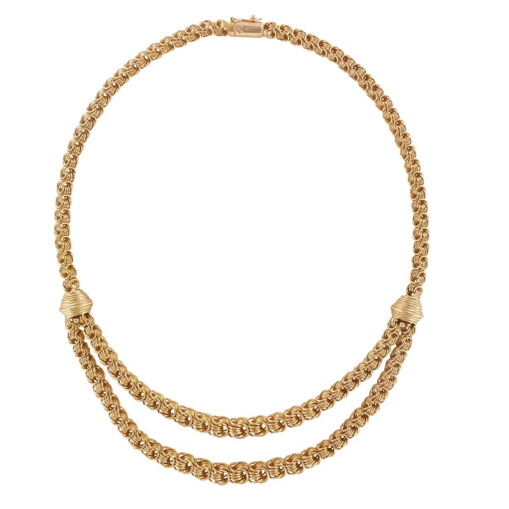 Collier ancien or draperie d'anneaux d'or - Castafiore