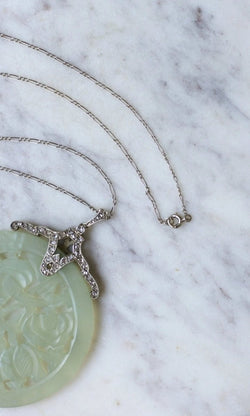 Collier Art Déco diamants et Jade - Castafiore