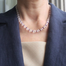 Collier Art Déco en cristal de roche et améthyste - Castafiore