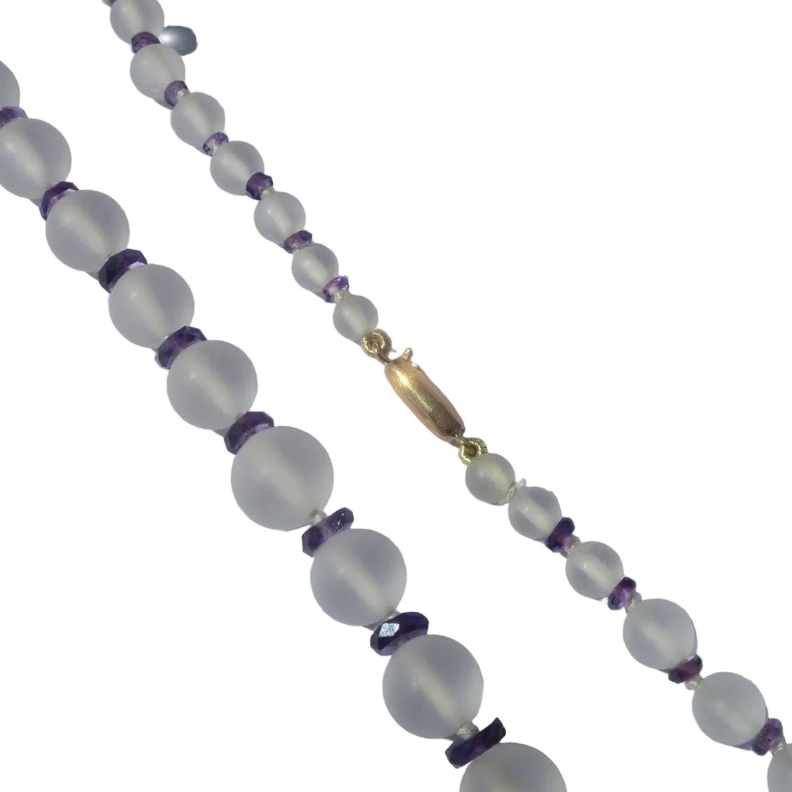 Collier Art Déco en cristal de roche et améthyste - Castafiore