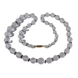 Collier Art Déco en cristal de roche et améthyste - Castafiore