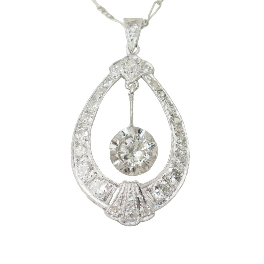 Collier Art déco en or blanc et diamants - Castafiore