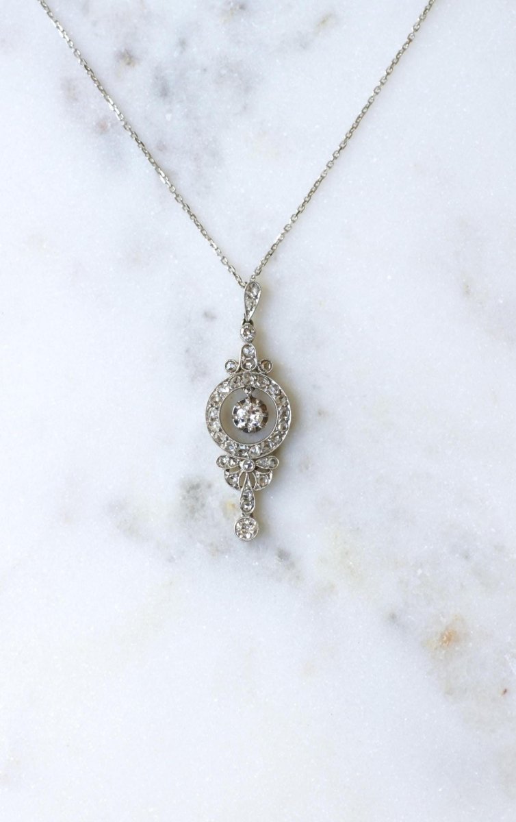 Collier Art Déco Pendentif diamants - Castafiore