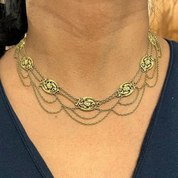 Collier Art - Nouveau en or jaune - Castafiore