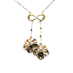 Collier Art Nouveau en or jaune, argent et diamants - Castafiore