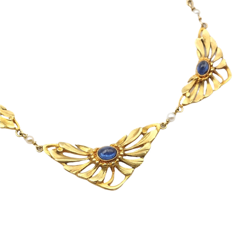 Collier Art Nouveau saphirs en or - Castafiore