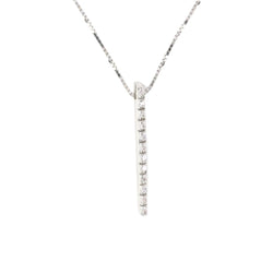 Collier Barette Verticale en or blanc et diamants - Castafiore