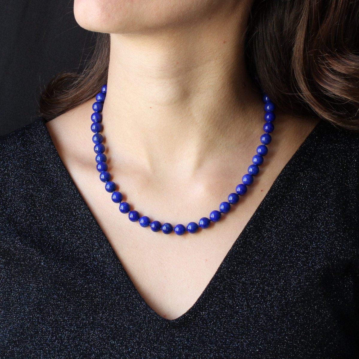 Collier BAUME Choker en or jaune et lapis lazuli - Castafiore