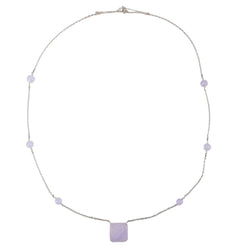 Collier BAUME Maille forçat en or blanc et jade jadéite - Castafiore