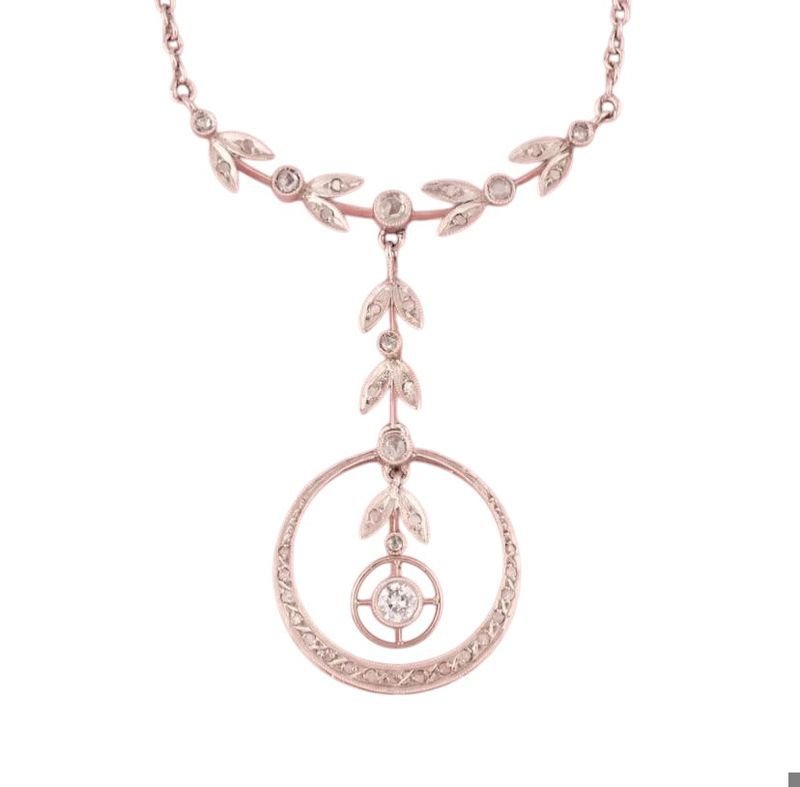 Collier Belle Epoque en or gris 18k et diamants - Castafiore