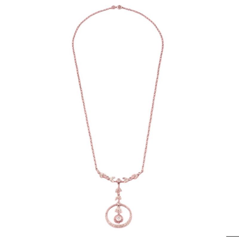 Collier Belle Epoque en or gris 18k et diamants - Castafiore