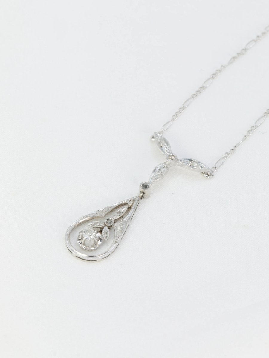 Collier Belle Epoque en or, platine et diamants - Castafiore