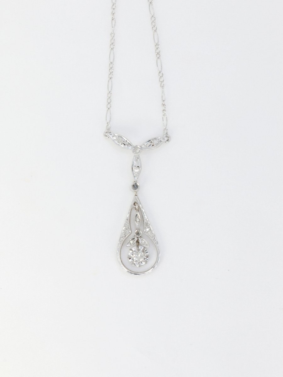 Collier Belle Epoque en or, platine et diamants - Castafiore