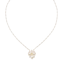 Collier Belle Epoque or blanc diamant taille ancienne - Castafiore