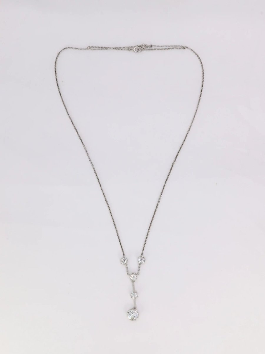 Collier Belle Epoque or diamants 1,35 carat - Castafiore
