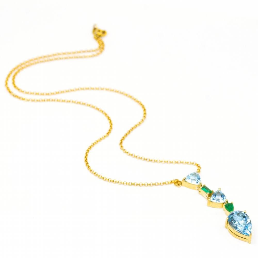 Collier BLUE SEA en or jaune - Castafiore