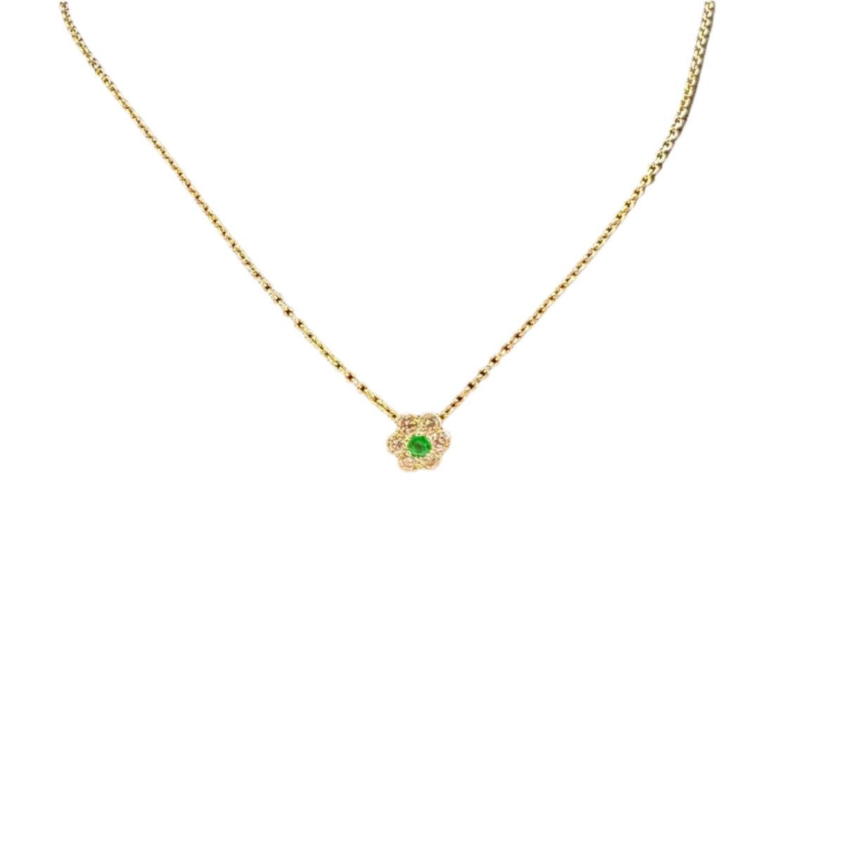 Collier BOUCHERON en or jaune, émeraude et diamants - Castafiore