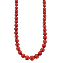 Collier Boules en corail rouge et or jaune - Castafiore