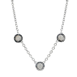 Collier BULGARI en or blanc, onyx et diamants - Castafiore