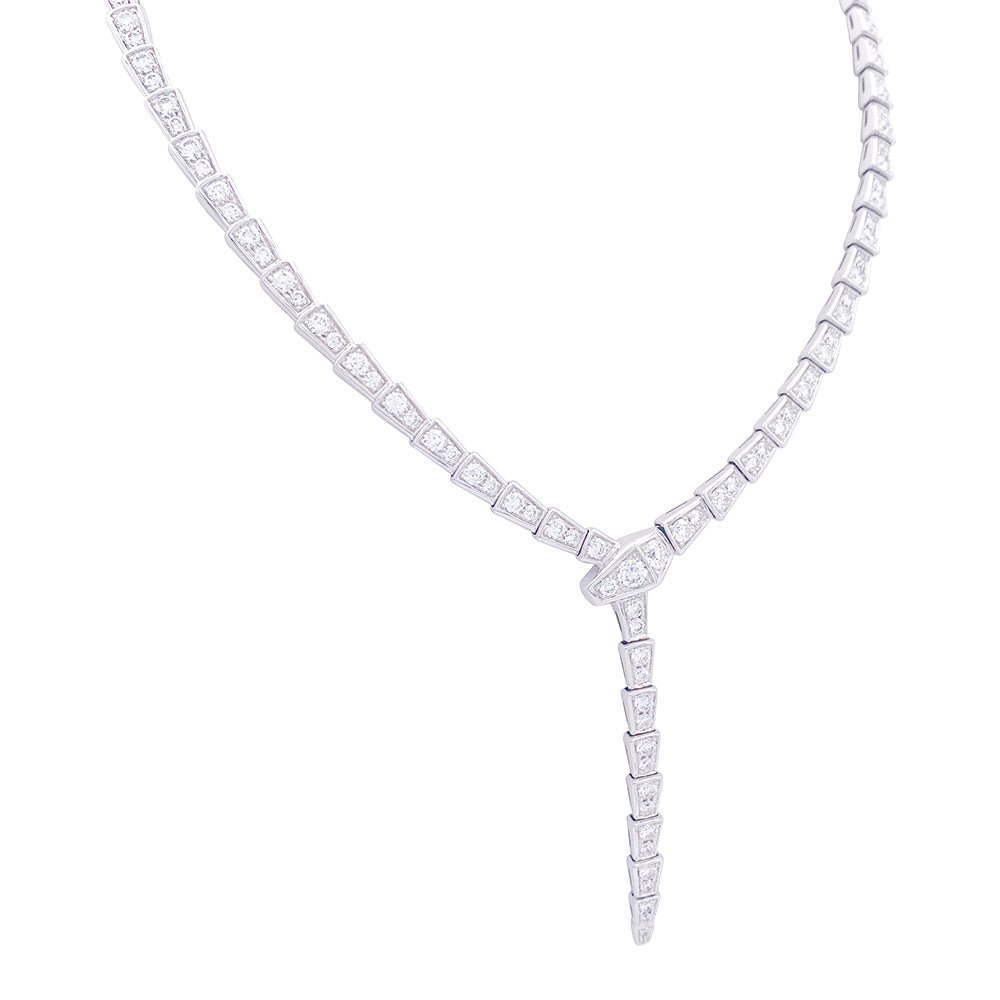 Collier BULGARI "Serpenti Viper" en or blanc et diamants - Castafiore