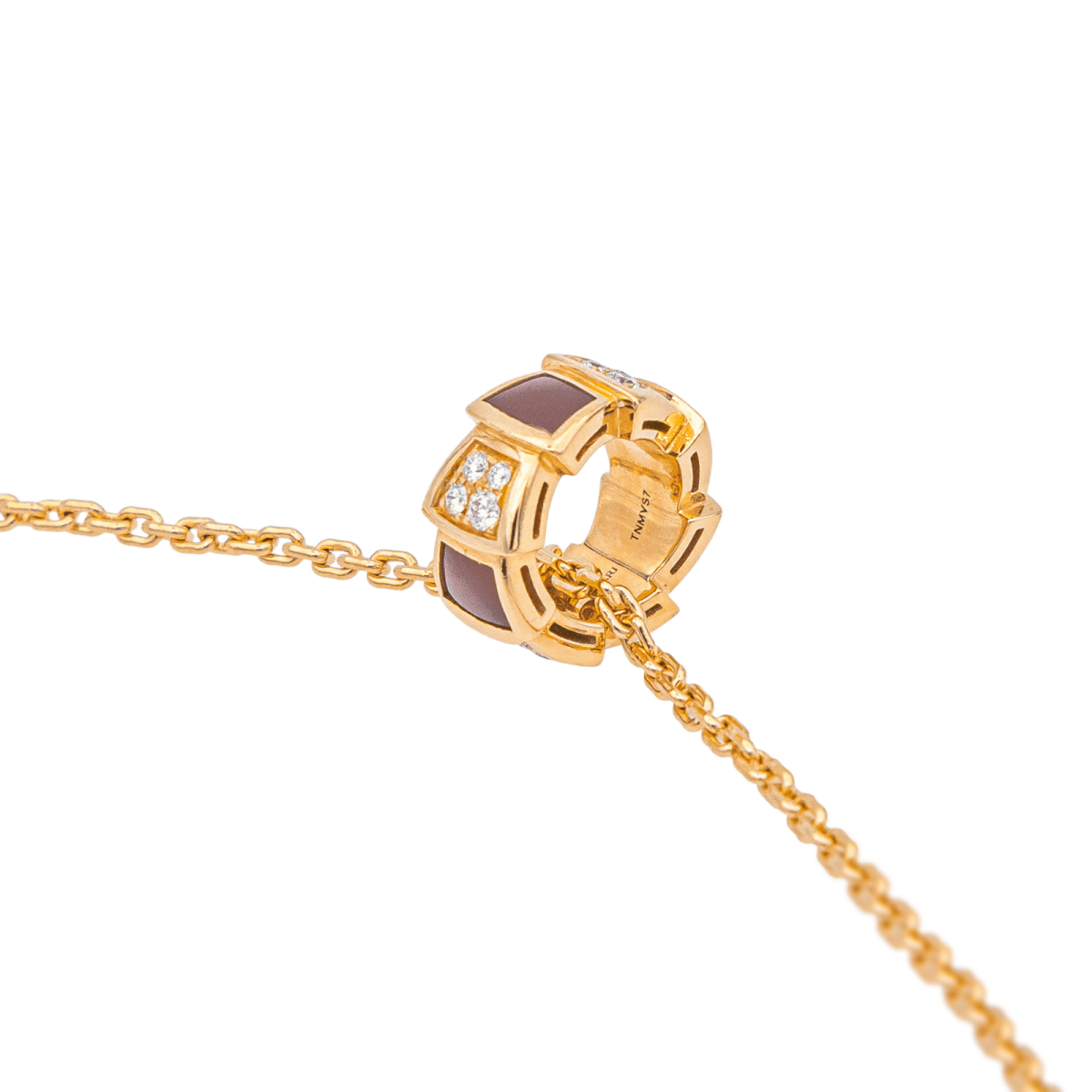 Collier BULGARI "Vipère" en or rose, cormaline et diamants - Castafiore