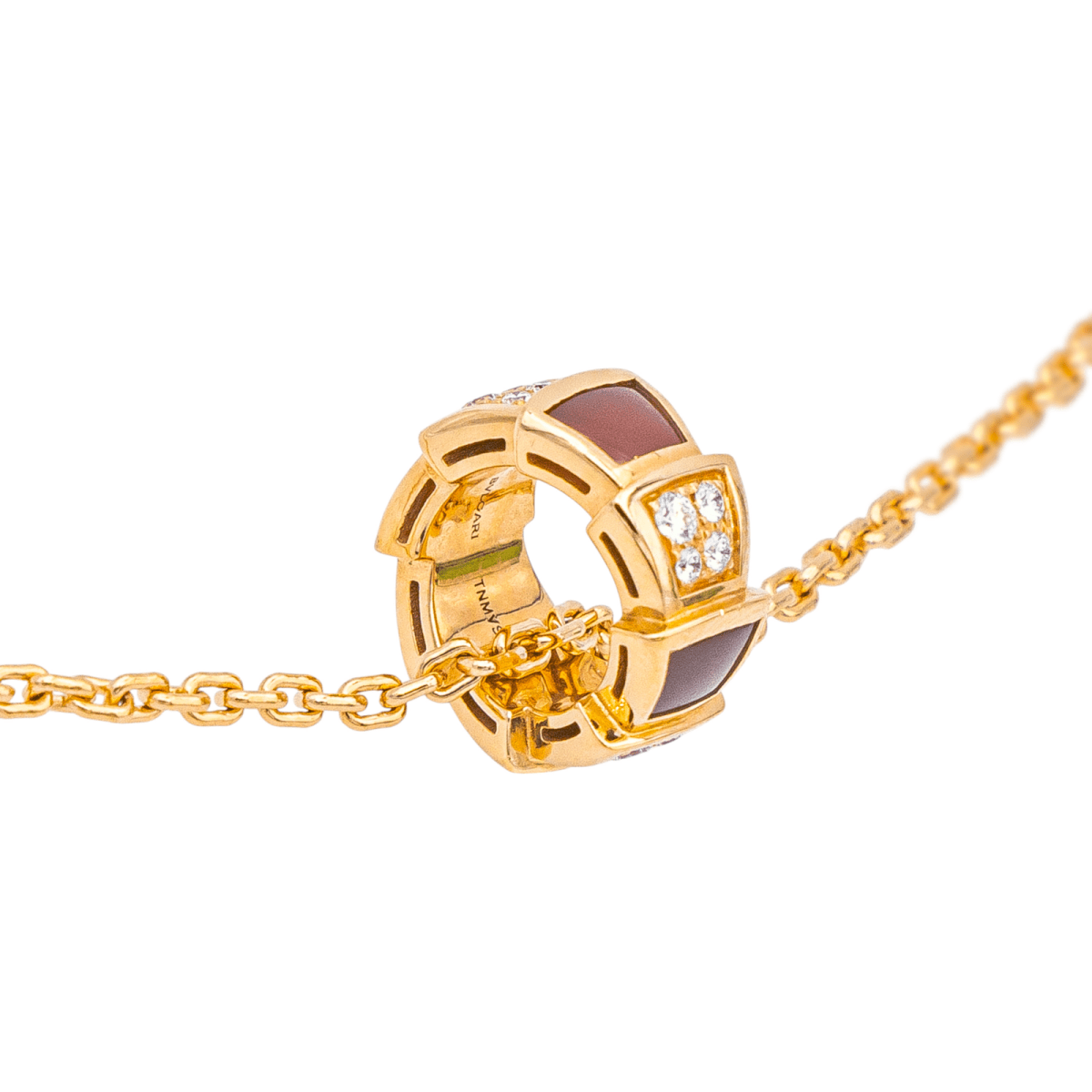 Collier BULGARI "Vipère" en or rose, cormaline et diamants - Castafiore