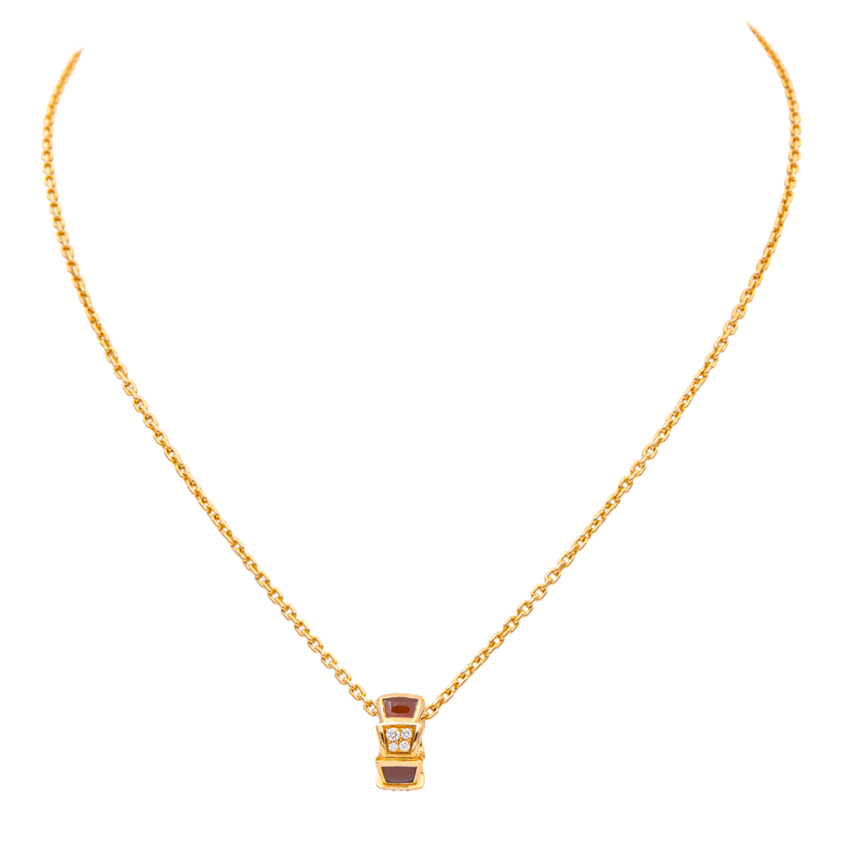 Collier BULGARI "Vipère" en or rose, cormaline et diamants - Castafiore