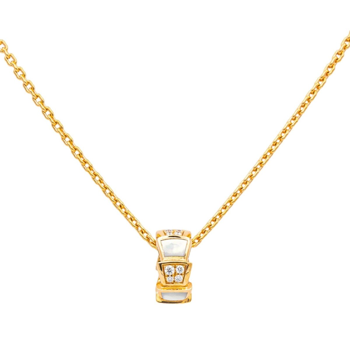 Collier BULGARI "Vipère" en or rose, nacre et diamants - Castafiore